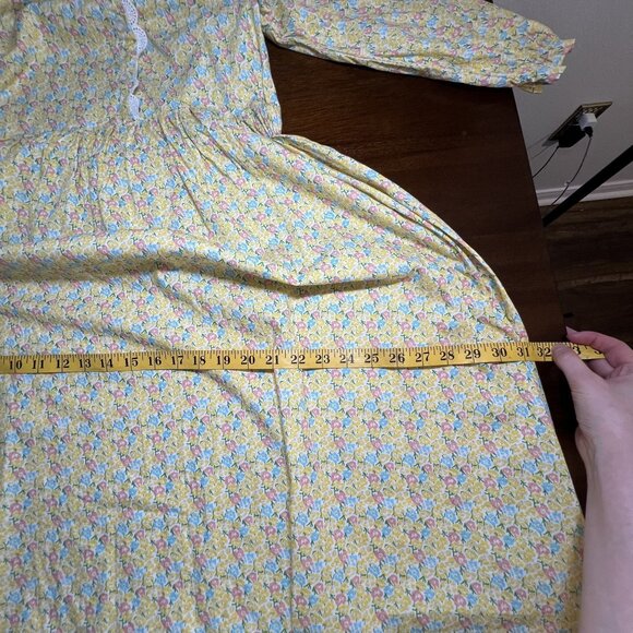 Spring Easter Pastel Twee Kidcore Coquette Floral Spring Church Midi Dress jr 12 - Picture 11 of 12